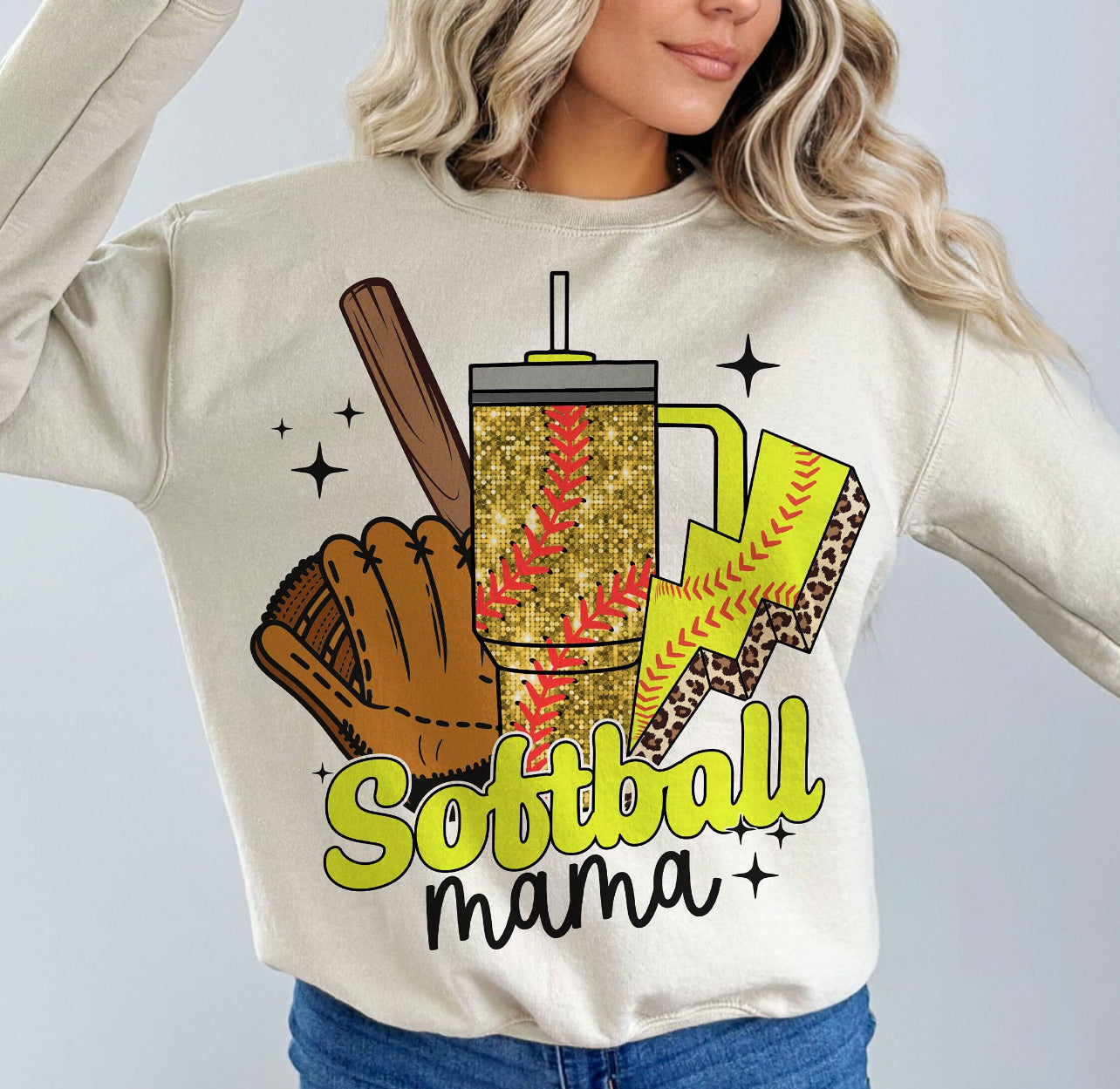 TRENDY SOFTBALL MAMA - DTF TRANSFER