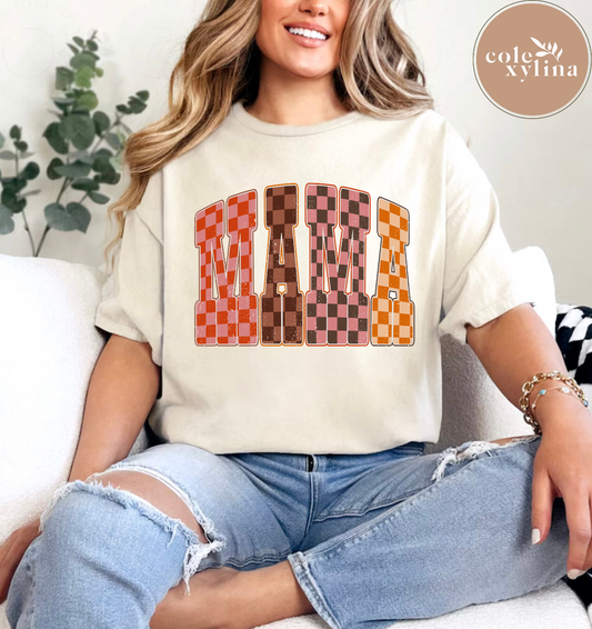 RETRO CHECKERED MAMA - DTF TRANSFER