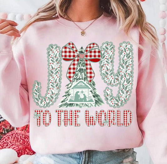 LACE JOY TO THE WORLD - DTF TRANSFER