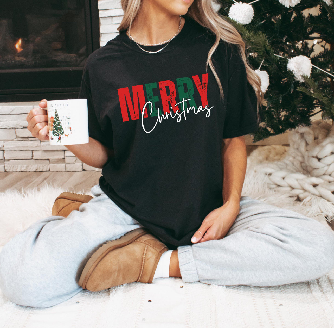 RED & GREEN MERRY CHRISTMAS (2 OPTIONS) - DTF TRANSFER