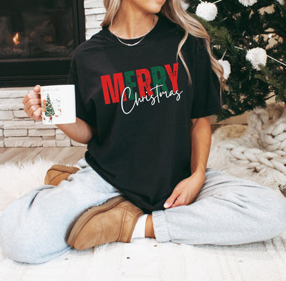 RED & GREEN MERRY CHRISTMAS (2 OPTIONS) - DTF TRANSFER
