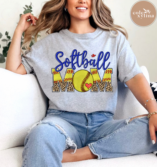SOFTBALL MOM HEART - DTF TRANSFER
