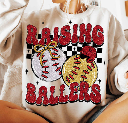 FAUX GLITTER RAISING BALLERS - DTF TRANSFER