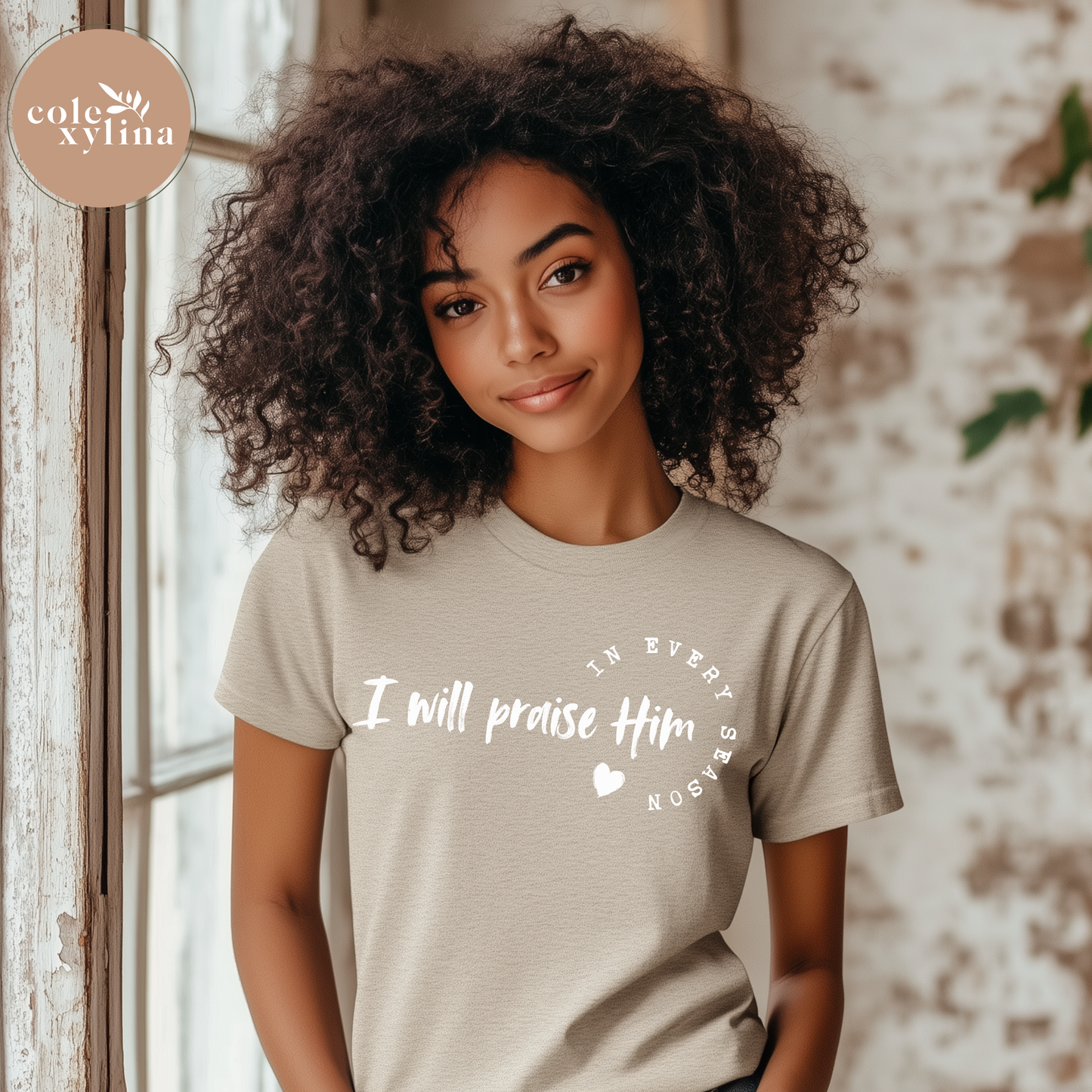 I WILL PRAISE HIM IN EVERY SEASON HEART (2 COLOR OPTIONS) - DTF TRANSFER