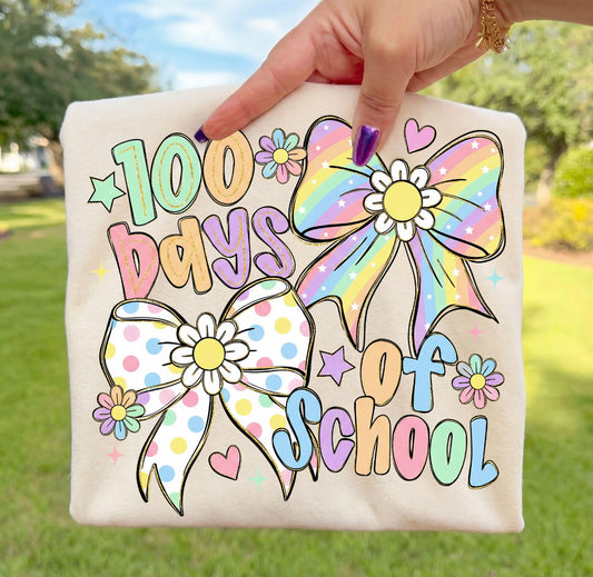 PASTEL BOWS 100 DAYS OF SCHOOL - DTF TRANSFER