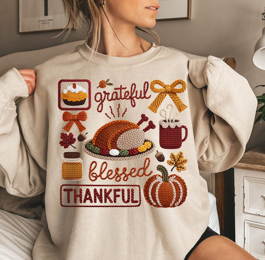 GRATEFUL THANKFUL BLESSED - DTF TRANSFER
