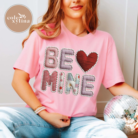 FAUX STITCH BE MINE - DTF TRANSFER