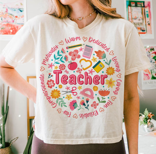 TEACHER WARM DEDICATED LOVING - DTF TRANSFER