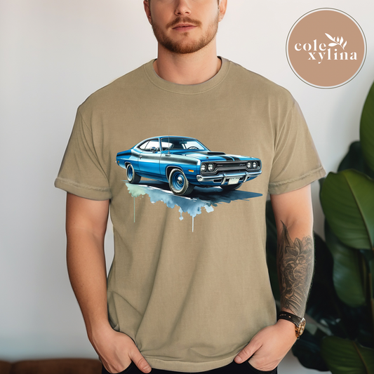 BLUE MUSCLE CAR - DTF TRANSFER