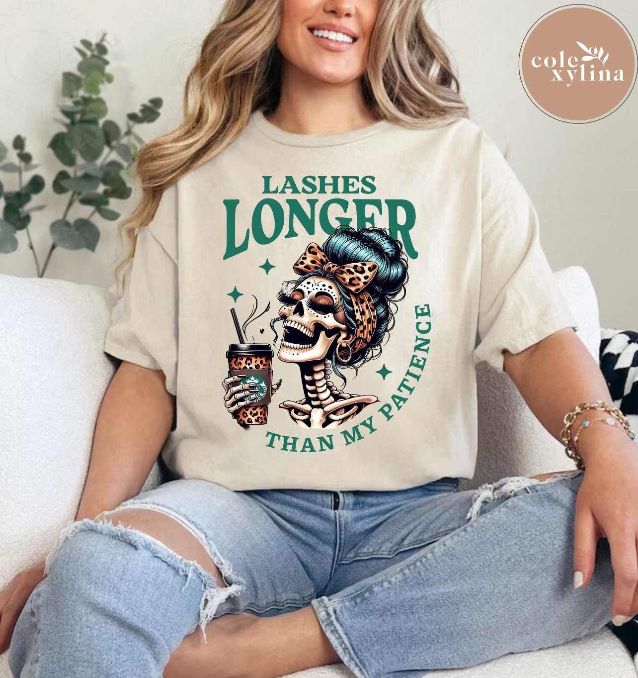 DTF TRANSFER - LASHES LONGER THAN MY PATIENCE TWO PIECE