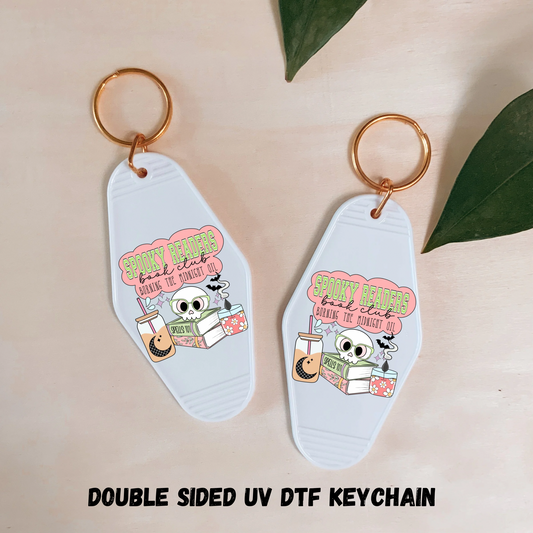 2PK SPOOKY READERS BOOK CLUB - UV DTF DOUBLE SIDED KEYCHAIN