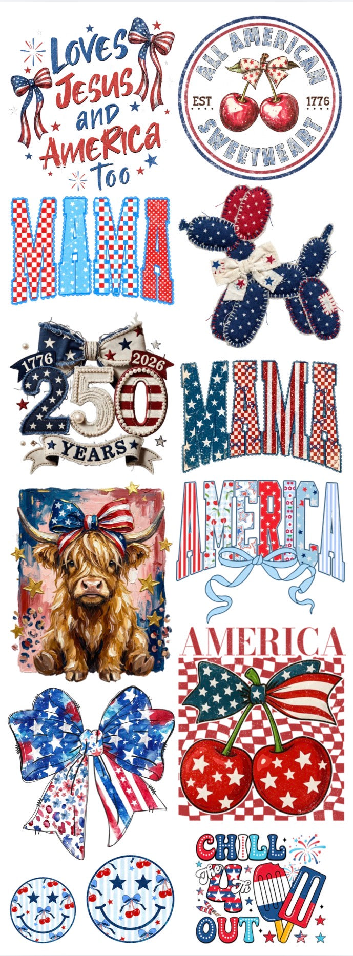 AMERICAN USA GANG SHEET - READY TO PRESS