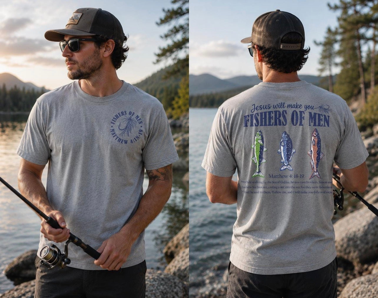 FISHERS OF MEN MATTHEW 4:18-19 (2 PIECE SOLD SEPARATELY) - DTF TRANSFER