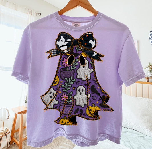 FAUX PATCH PURPLE GHOST - DTF TRANSFER