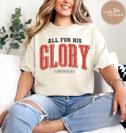 ALL FOR HIS GLORY (2 OPTIONS) - DTF TRANSFER