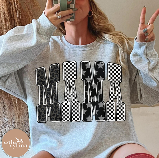 STAR CHECKERED MAMA - DTF TRANSFER