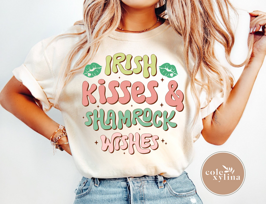 IRISH KISSES AND SHAMROCK WISHES - DTF TRANSFER