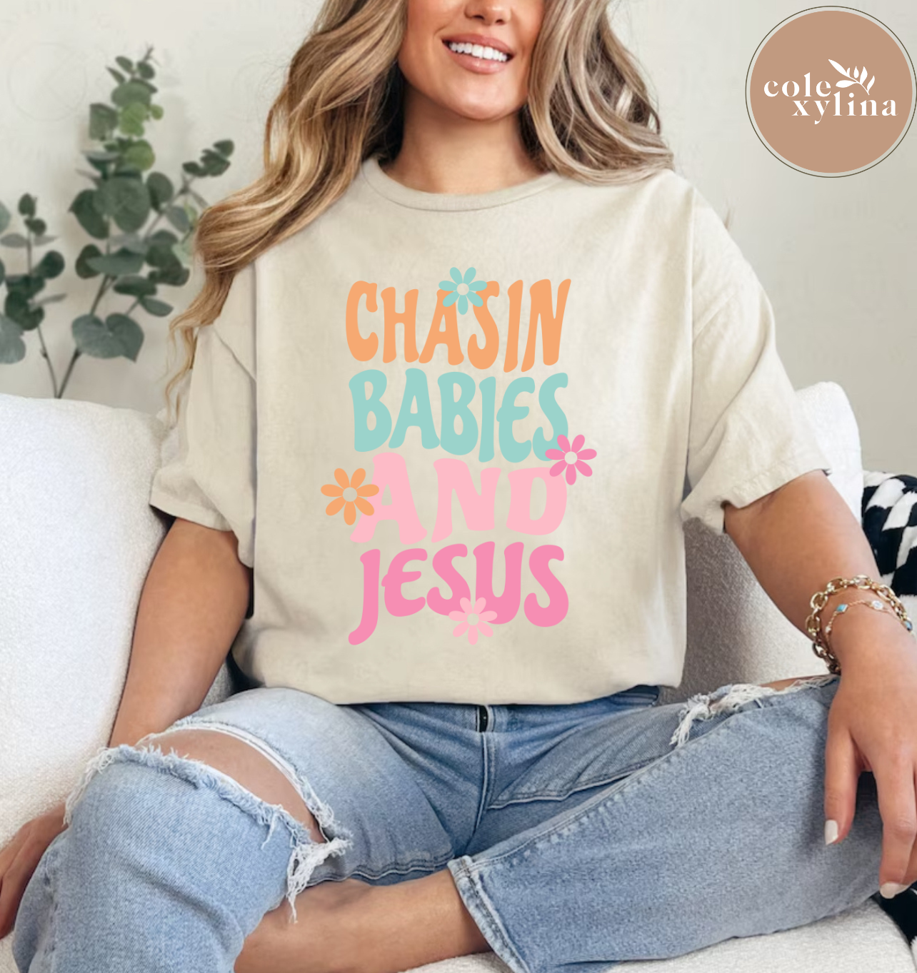 DTF TRANSFER - CHASIN BABIES AND JESUS