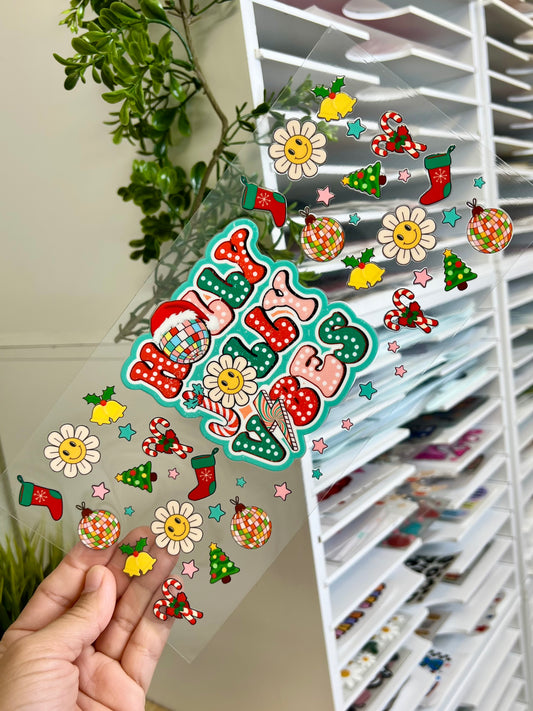 HOLLY JOLLY RETRO VIBES - 16OZ WRAP DOUBLE SIDED