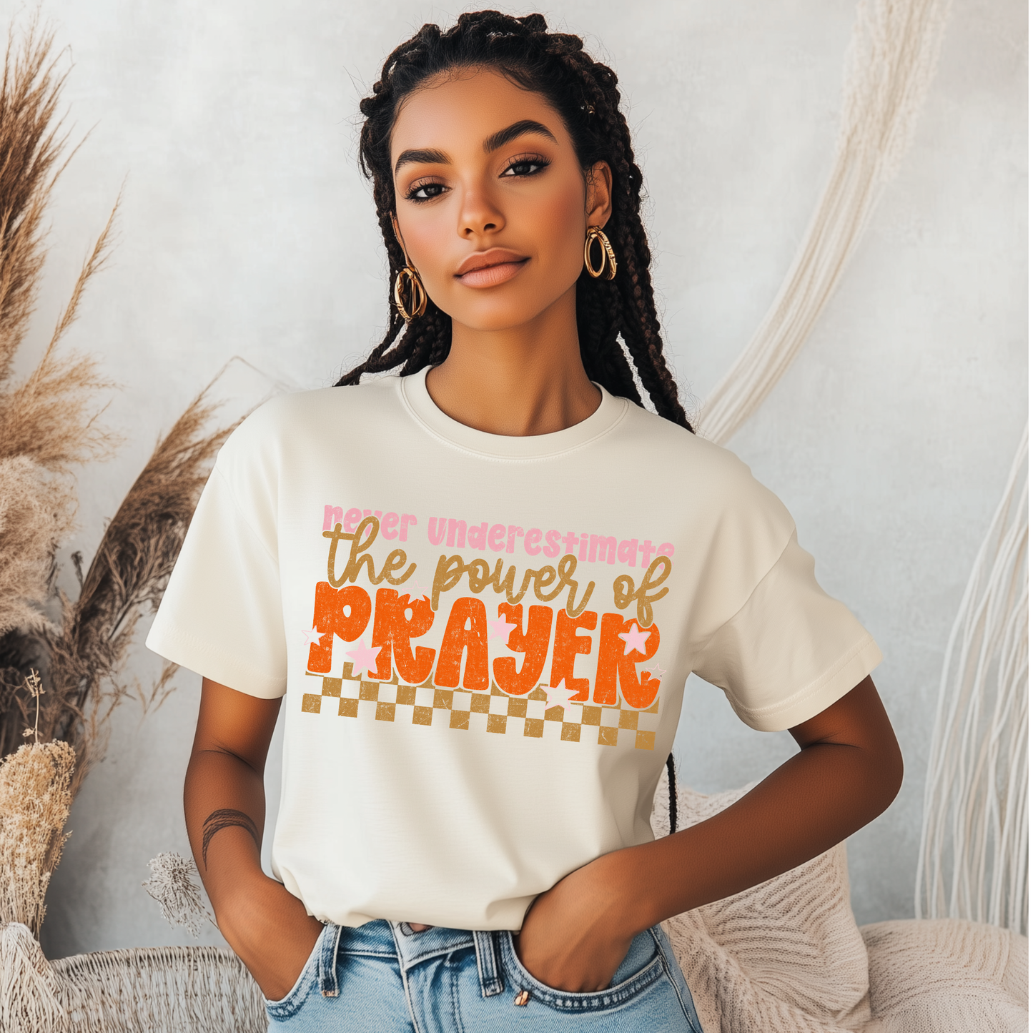 NEVER UNDERESTIMATE THE POWER OF PRAYER COLOR - DTF TRANSFER
