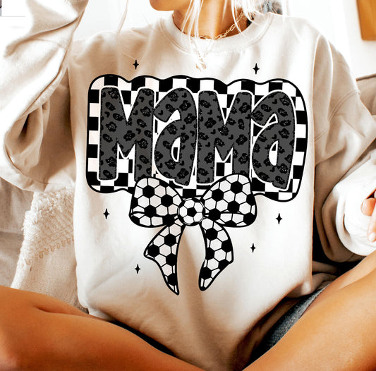 CHEETAH CHECKERED MAMA SOCCER - DTF TRANSFER
