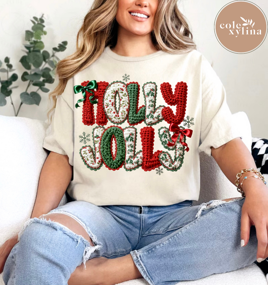 FAUX STITCH HOLLY JOLLY COQUETTES - DTF TRANSFER