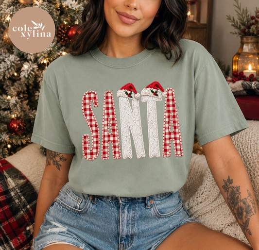 RED PLAID SANTA - DTF TRANSFER