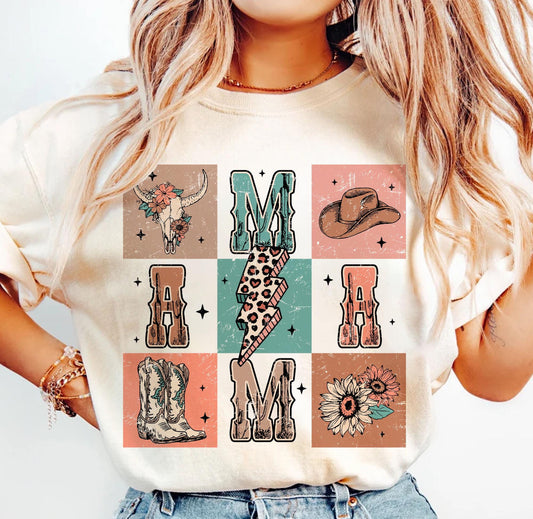 RETRO WESTERN HOWDY MAMA - DTF TRANSFE