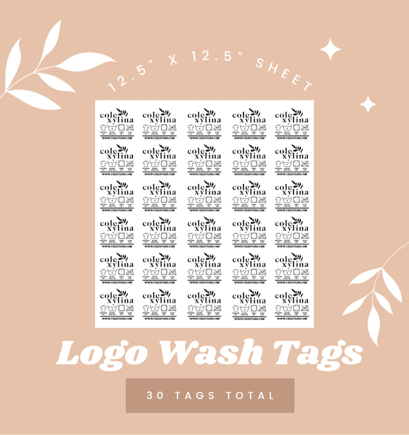 CUSTOM LOGO WASH TAGS - DTF TRANSFER