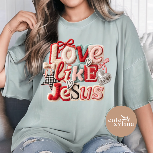 FAUX 3D LOVE LIKE JESUS - DTF TRANSFER