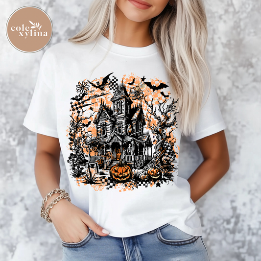 VINTAGE SPOOKY MANSION - DTF TRANSFER