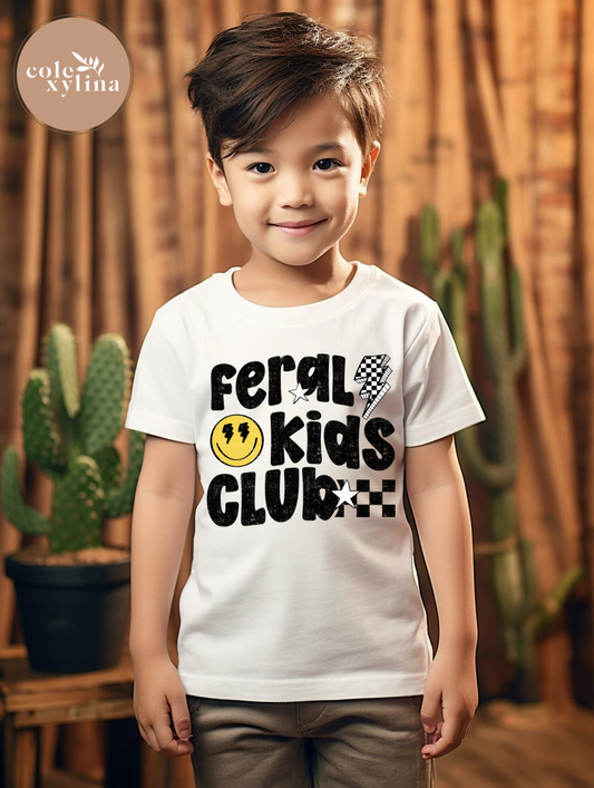 SMILE FACE FERAL KIDS CLUB BLACK - DTF TRANSFER