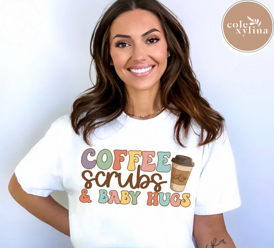 COFFEE SCRUBS & BABY HUGS - DTF TRANSFER