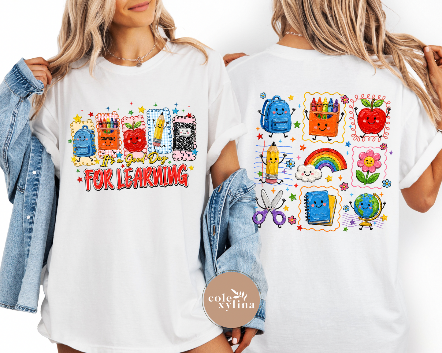 SCHOOL DOODLE THINGS FRONT (2 PIECES SOLD SEPARATELY) - DTF TRANSFER