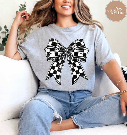 LARGE CHECKERED RETRO COQUETTE - DTF TRANSFER