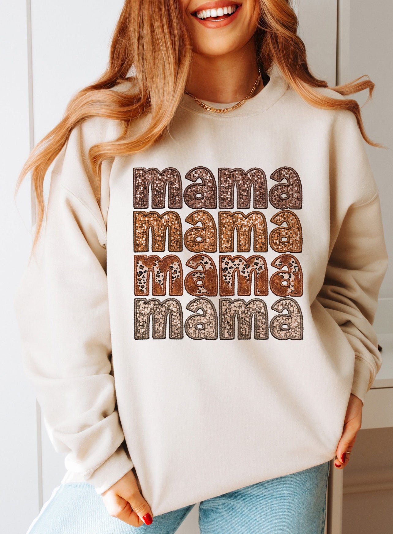 FAUX SEQUINS MAMA - DTF TRANSFER