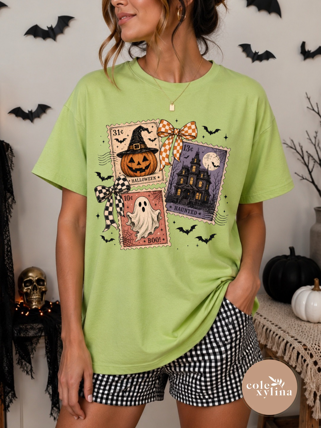 VINTAGE HALLOWEEN STAMPS BLACK - DTF TRANSFER