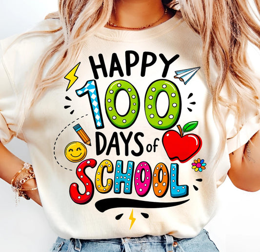 HAPPY 100 DAYS OF SCHOOL - DTF TRANSFER