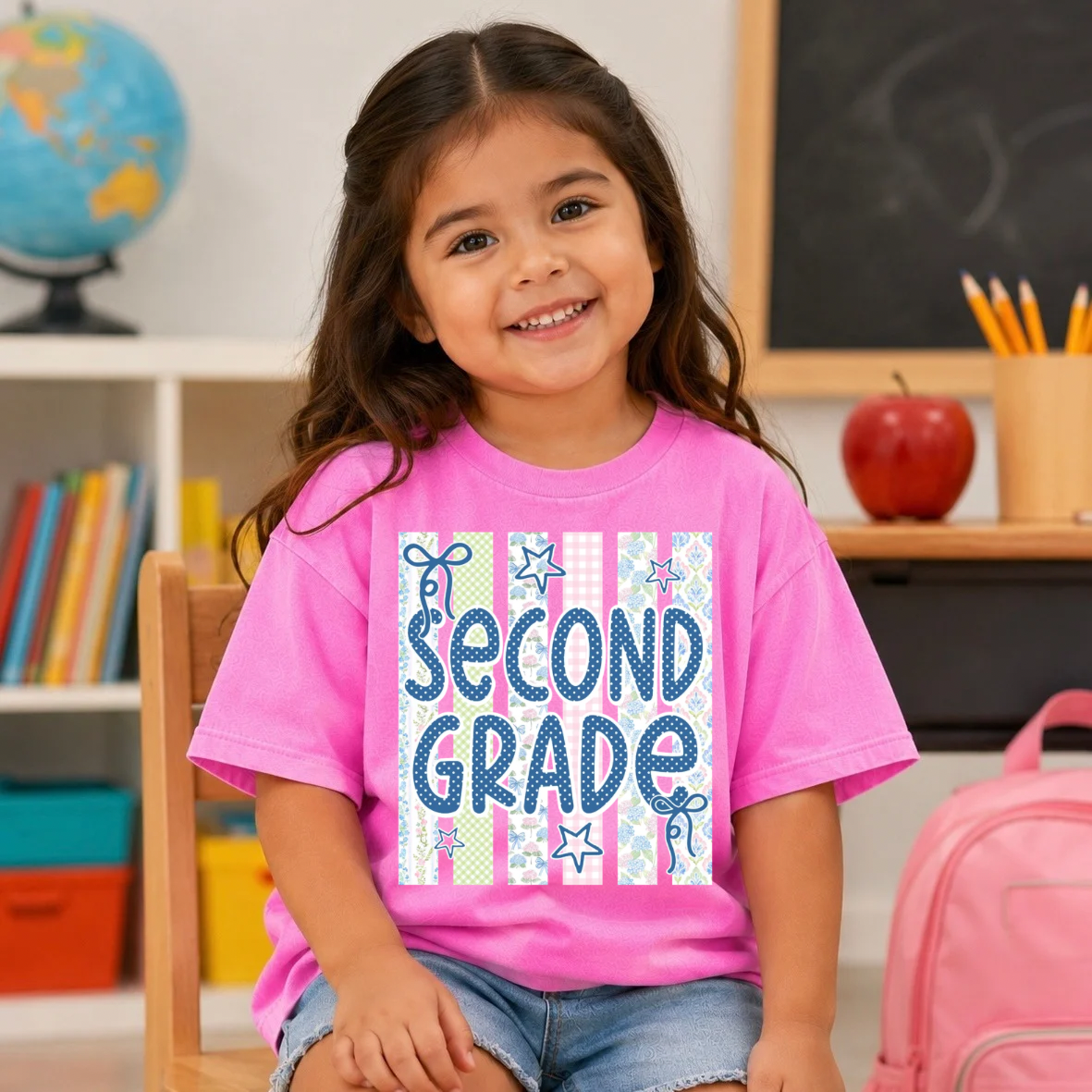 STRIPED FLORAL SECOND GRADE - DTF TRANSFER