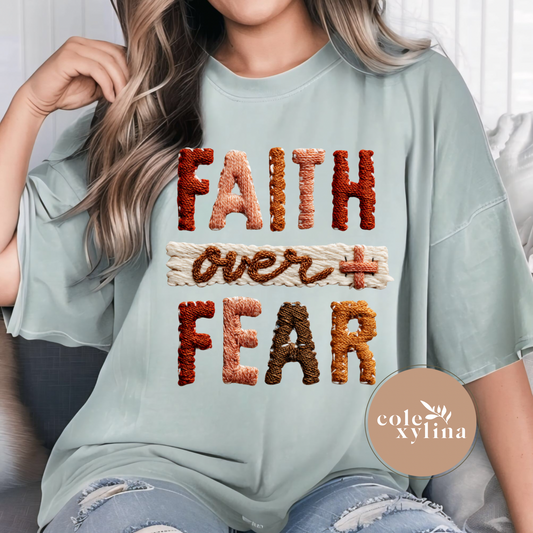 FAUX YARN FAITH OVER FEAR - DTF TRANSFER