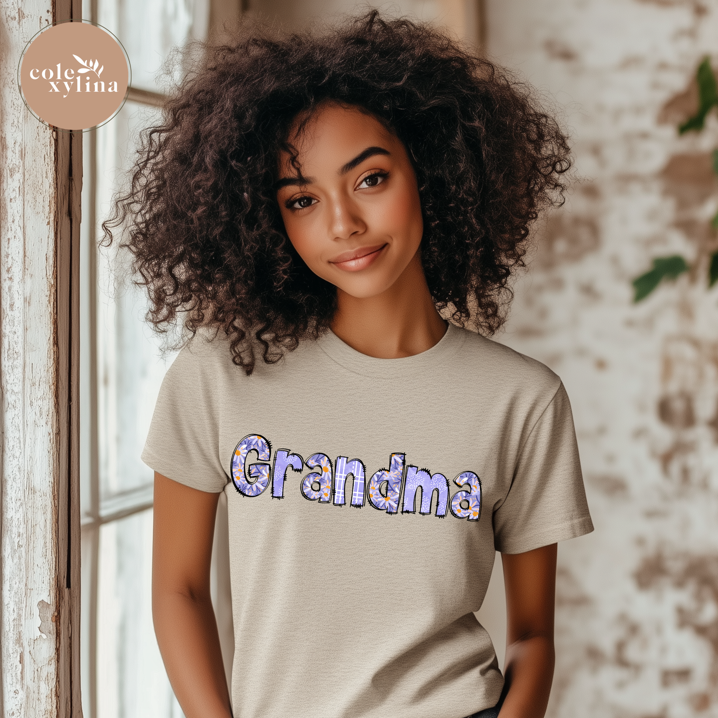 PURPLE FLORAL GRANDMA - DTF TRANSFER
