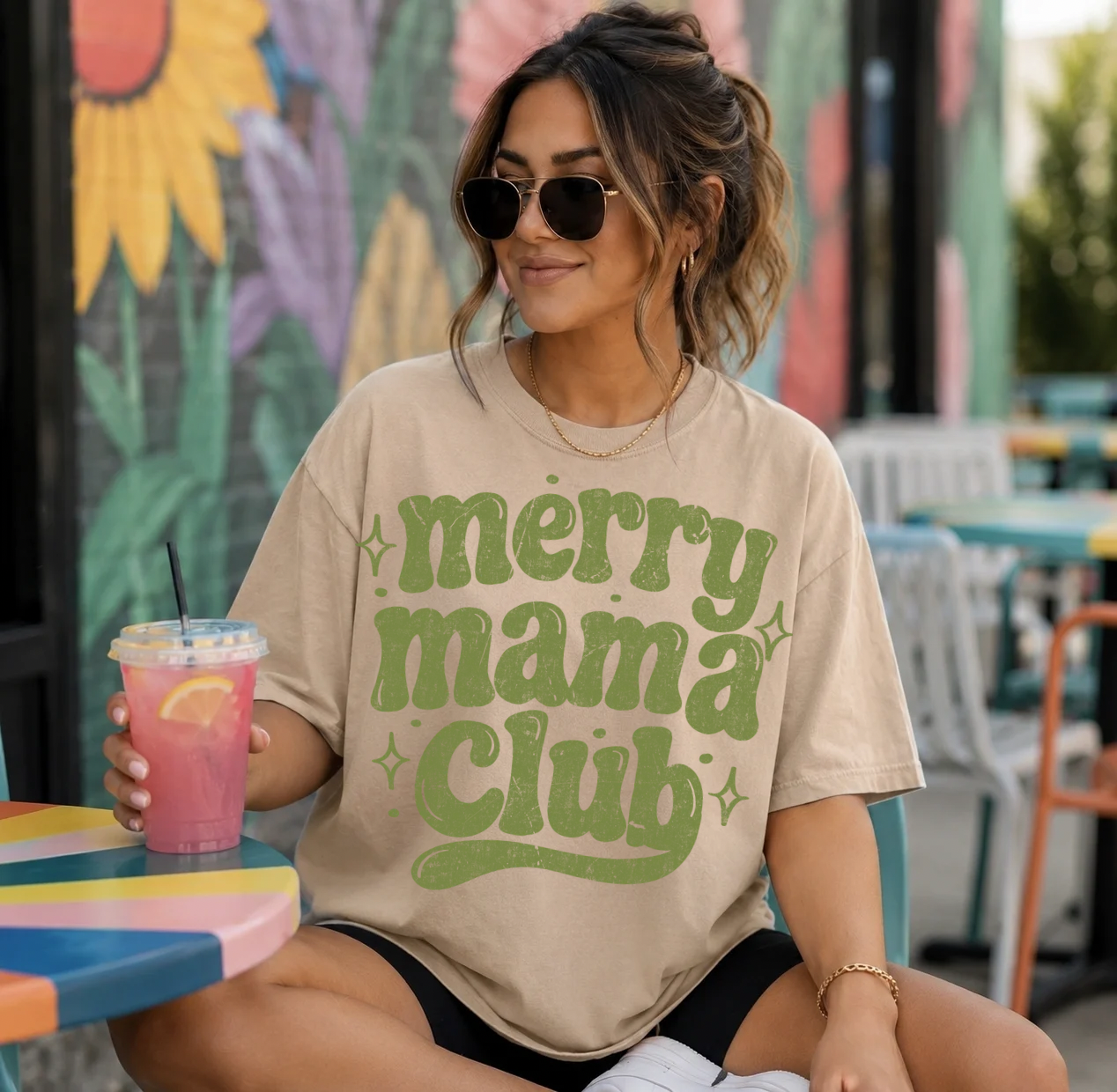 GRUNGE MERRY MAMA GREEN - DTF TRANSFER