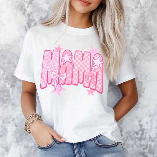 RETRO PINK STARS MAMA - DTF TRANSFER