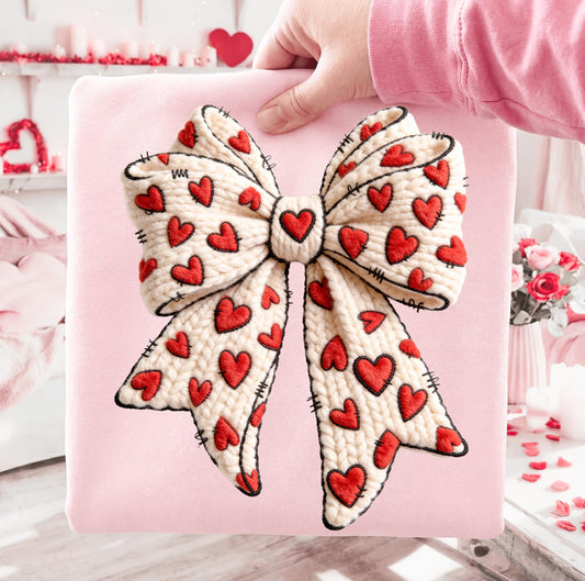 VALENTINE HEART BOW - DTF TRANSFER