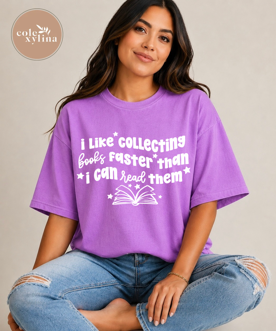 COLLECTING BOOKS WHITE - DTF TRANSFER