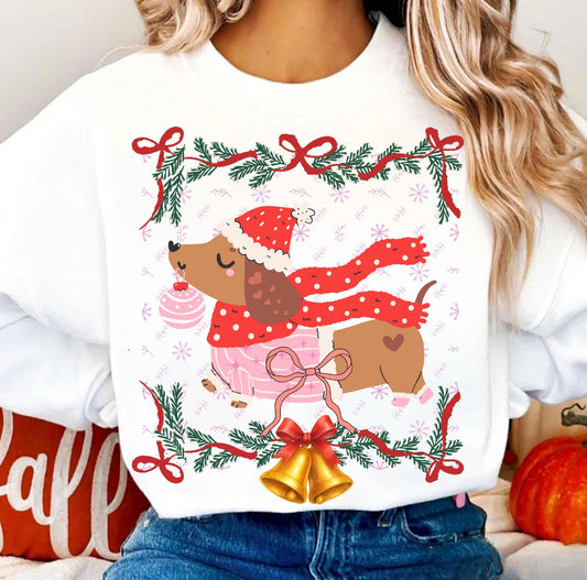 FESTIVE WIENER DOG - DTF TRANSFER