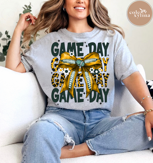 GREEN GAME DAY BOW - DTF TRANSFER