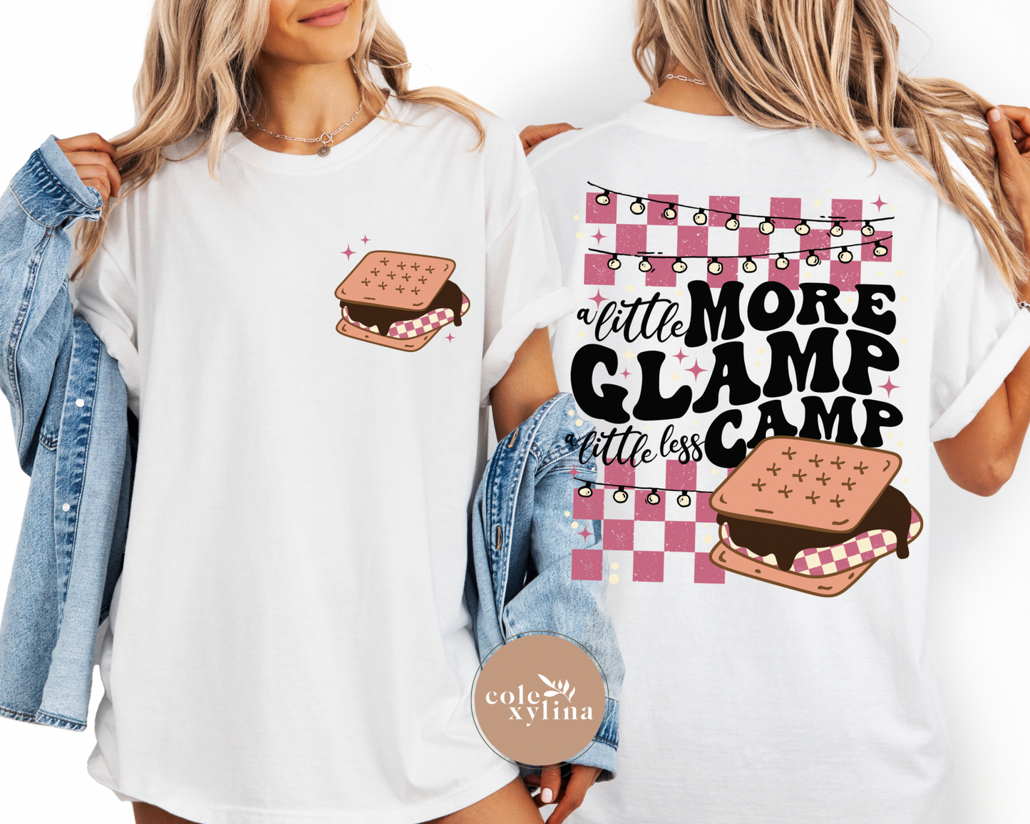 A LITTLE MORE GLAMP A LITTLE LESS CAMP POCKET (2 PIECE SOLD SEPARATELY) - DTF TRANSFER