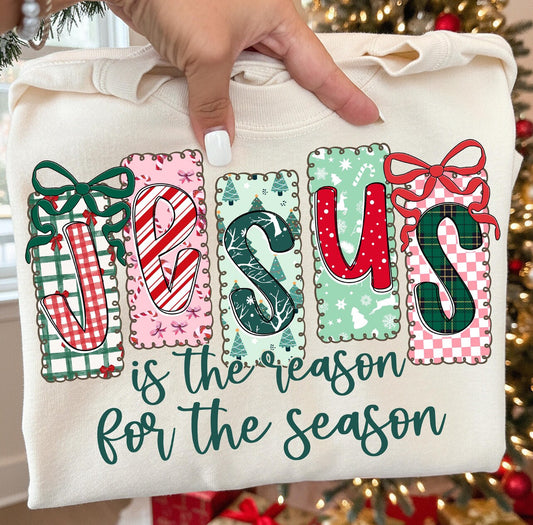CHRISTMAS JESUS IS THE REASON FOR THE SEASON (3 OPTIONS) - DTF TRANSFER