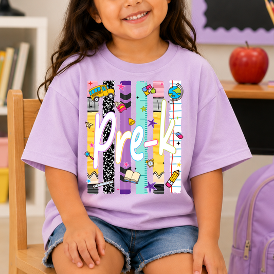 STRIPED SCHOOL PRE-K - DTF TRANSFER